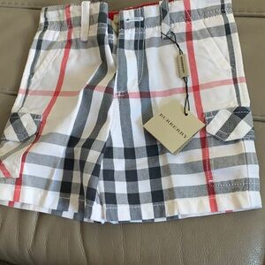 Burberry Kids Checkered Shorts - White, Black, Red